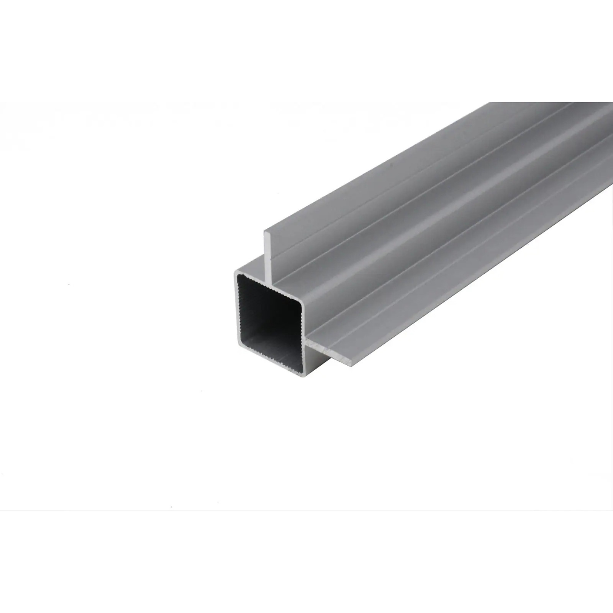 EZTube Extruded Aluminum Tube — 84in. L x 1in. W x 1in. H, for 1/4in. Recessed Panel, Silver, Model# 100-190-7